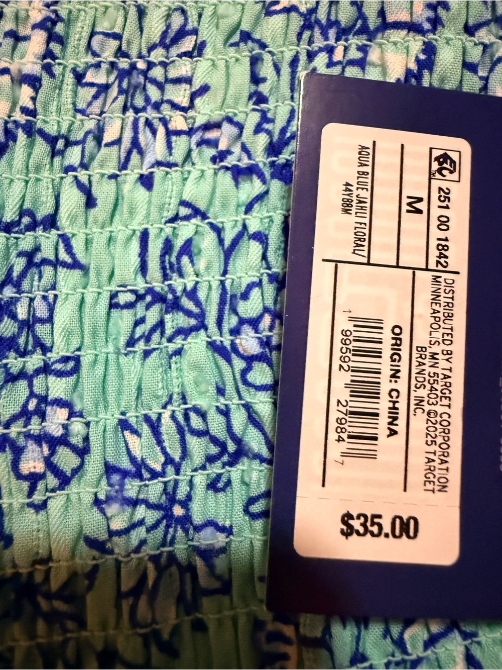 Roller Rabbit Green and Blue Floral Smocked Cami - Picture 4 of 4